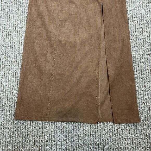 Anthropologie Faux Suede Pinafore Midi Skirt size 4 Overall Dress - Picture 7 of 11